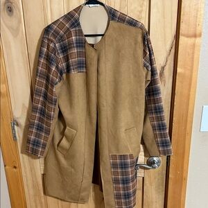 Cato Tan and Plaid Women's Cape